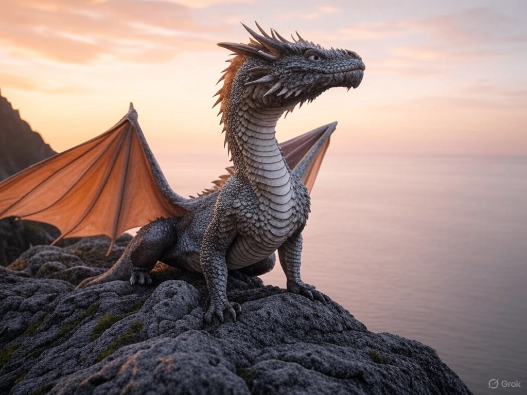 Dragon on cliff